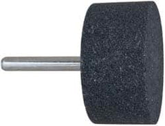 Grier Abrasives - 2 x 1" Head Diam x Thickness, W242, Cylinder, Aluminum Oxide Mounted Point - Benchmark Tooling