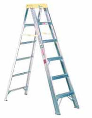 Made in USA - 10 Ft. High, Type I Rating, Aluminum Step Ladder - Benchmark Tooling