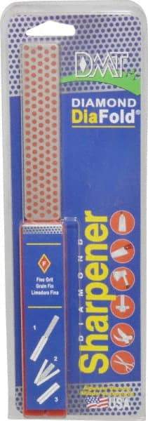 DMT - Fine Grade, Diamond Whetstone Sharpener - 600 Grit, 25 Micron, Diamond Area 4.3" Long x 1" Wide, 9-1/2" Open Length, 5" Closed Length - Benchmark Tooling
