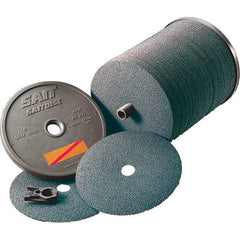 Sait - 4-1/2" Diam 7/8" Hole 80 Grit Fiber Disc - Ceramic, 11,000 Max RPM - Benchmark Tooling