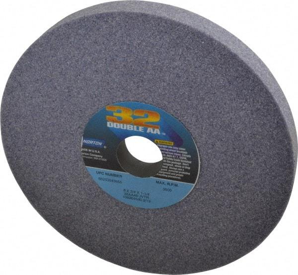 Norton - 8" Diam x 1-1/4" Hole x 3/4" Thick, J Hardness, 46 Grit Surface Grinding Wheel - Aluminum Oxide, Type 1, Coarse Grade, 3,600 Max RPM, Vitrified Bond, No Recess - Benchmark Tooling