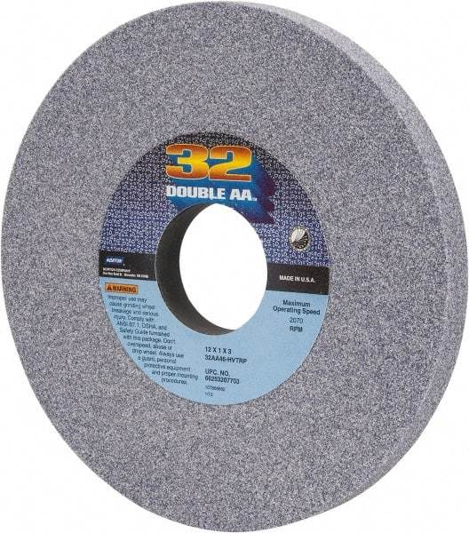 Norton - 12" Diam x 3" Hole x 1" Thick, H Hardness, 46 Grit Surface Grinding Wheel - Aluminum Oxide, Type 1, Coarse Grade, 2,070 Max RPM, Vitrified Bond, No Recess - Benchmark Tooling