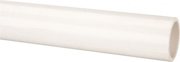 Made in USA - 1-1/4" Pipe, 5' Long PVC Unthreaded Plastic Pipe Nipple - 370 Max psi, 1.36" ID x 1.66" OD, Schedule 40, White - Benchmark Tooling