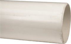 Made in USA - 8" Pipe, 5' Long PVC Unthreaded Plastic Pipe Nipple - 160 Max psi, 7.94" ID x 8-5/8" OD, Schedule 40, White - Benchmark Tooling