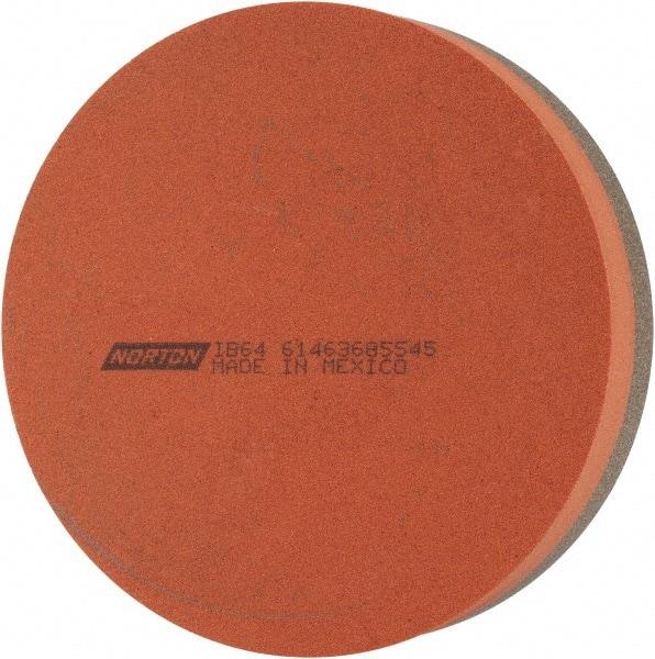 Norton - 4" Diam x 1" Thick, Aluminum Oxide Sharpening Stone - Round, Coarse, Fine Grade - Benchmark Tooling