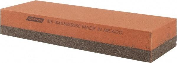 Norton - 6" Long x 2" Wide x 1" Thick, Aluminum Oxide Sharpening Stone - Rectangle, Coarse, Fine Grade - Benchmark Tooling