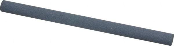 Norton - 4" Long x 1/4" Diam x 1/4" Thick, Silicon Carbide Sharpening Stone - Round, Fine Grade - Benchmark Tooling