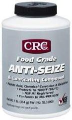 CRC - 16 oz Bottle High Temperature Anti-Seize Lubricant - Aluminum, -65 to 1,800°F, Opaque Off-White, Food Grade, Water Resistant - Benchmark Tooling