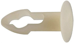 Made in USA - 1/4" to 1/4" Hole Diam, Keyhole Shank, Nylon Panel Rivet - 15/32" Material Thickness, 1/2" Head Diam - Benchmark Tooling