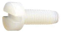 Made in USA - M3.5x0.60 Metric Coarse, 5mm Length Under Head Slotted Drive Machine Screw - Cheese Head, Grade 6/6 Nylon, Uncoated, Without Washer - Benchmark Tooling