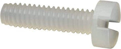 Made in USA - M2x0.40 Metric Coarse, 8mm Length Under Head Slotted Drive Machine Screw - Cheese Head, Grade 6/6 Nylon, Uncoated, Without Washer - Benchmark Tooling