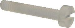 Made in USA - M2x0.40 Metric Coarse, 12mm Length Under Head Slotted Drive Machine Screw - Cheese Head, Grade 6/6 Nylon, Uncoated, Without Washer - Benchmark Tooling