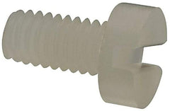 Made in USA - M2.5x0.45 Metric Coarse, 5mm Length Under Head Slotted Drive Machine Screw - Cheese Head, Grade 6/6 Nylon, Uncoated, Without Washer - Benchmark Tooling