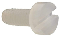 Made in USA - M2.5x0.45 Metric Coarse, 6mm Length Under Head Slotted Drive Machine Screw - Cheese Head, Grade 6/6 Nylon, Uncoated, Without Washer - Benchmark Tooling