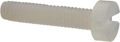 Made in USA - M2.5x0.45 Metric Coarse, 12mm Length Under Head Slotted Drive Machine Screw - Cheese Head, Grade 6/6 Nylon, Uncoated, Without Washer - Benchmark Tooling