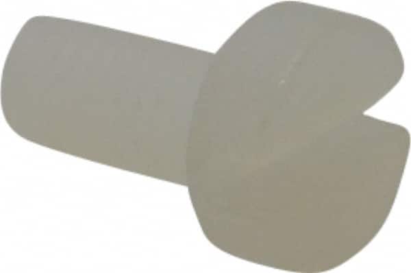 Made in USA - M3x0.50 Metric Coarse, 6mm Length Under Head Slotted Drive Machine Screw - Cheese Head, Grade 6/6 Nylon, Uncoated, Without Washer - Benchmark Tooling