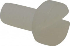 Made in USA - M3x0.50 Metric Coarse, 6mm Length Under Head Slotted Drive Machine Screw - Cheese Head, Grade 6/6 Nylon, Uncoated, Without Washer - Benchmark Tooling