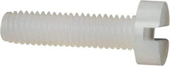 Made in USA - M3x0.50 Metric Coarse, 12mm Length Under Head Slotted Drive Machine Screw - Cheese Head, Grade 6/6 Nylon, Uncoated, Without Washer - Benchmark Tooling
