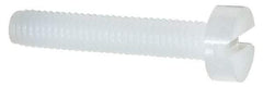 Made in USA - M3x0.50 Metric Coarse, 16mm Length Under Head Slotted Drive Machine Screw - Cheese Head, Grade 6/6 Nylon, Uncoated, Without Washer - Benchmark Tooling