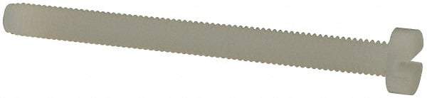 Made in USA - M3x0.50 Metric Coarse, 35mm Length Under Head Slotted Drive Machine Screw - Cheese Head, Grade 6/6 Nylon, Uncoated, Without Washer - Benchmark Tooling