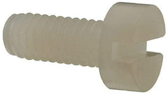 Made in USA - M3.5x0.60 Metric Coarse, 8mm Length Under Head Slotted Drive Machine Screw - Cheese Head, Grade 6/6 Nylon, Uncoated, Without Washer - Benchmark Tooling