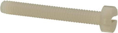 Made in USA - M3.5x0.60 Metric Coarse, 25mm Length Under Head Slotted Drive Machine Screw - Cheese Head, Grade 6/6 Nylon, Uncoated, Without Washer - Benchmark Tooling