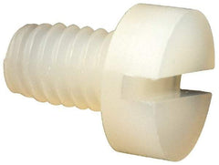 Made in USA - M4x0.70 Metric Coarse, 6mm Length Under Head Slotted Drive Machine Screw - Cheese Head, Grade 6/6 Nylon, Uncoated, Without Washer - Benchmark Tooling