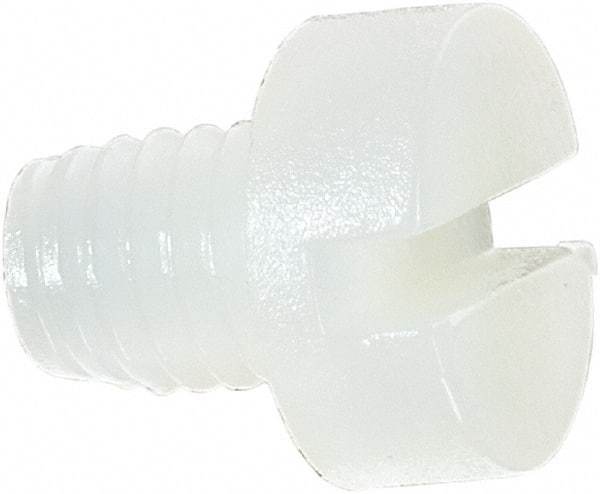 Made in USA - M5x0.80 Metric Coarse, 6mm Length Under Head Slotted Drive Machine Screw - Cheese Head, Grade 6/6 Nylon, Uncoated, Without Washer - Benchmark Tooling