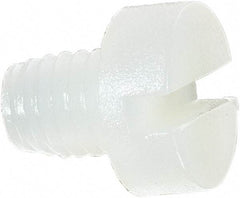 Made in USA - M5x0.80 Metric Coarse, 6mm Length Under Head Slotted Drive Machine Screw - Cheese Head, Grade 6/6 Nylon, Uncoated, Without Washer - Benchmark Tooling
