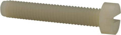 Made in USA - M6x1.00 Metric Coarse, 35mm Length Under Head Slotted Drive Machine Screw - Cheese Head, Grade 6/6 Nylon, Uncoated, Without Washer - Benchmark Tooling