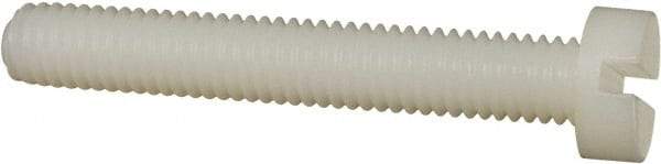 Made in USA - M6x1.00 Metric Coarse, 40mm Length Under Head Slotted Drive Machine Screw - Cheese Head, Grade 6/6 Nylon, Uncoated, Without Washer - Benchmark Tooling