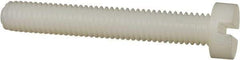 Made in USA - M6x1.00 Metric Coarse, 40mm Length Under Head Slotted Drive Machine Screw - Cheese Head, Grade 6/6 Nylon, Uncoated, Without Washer - Benchmark Tooling