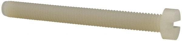 Made in USA - M6x1.00 Metric Coarse, 60mm Length Under Head Slotted Drive Machine Screw - Cheese Head, Grade 6/6 Nylon, Uncoated, Without Washer - Benchmark Tooling