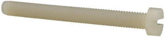 Made in USA - M6x1.00 Metric Coarse, 60mm Length Under Head Slotted Drive Machine Screw - Cheese Head, Grade 6/6 Nylon, Uncoated, Without Washer - Benchmark Tooling