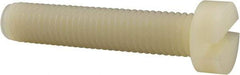 Made in USA - M10x1.50 Metric Coarse, 50mm Length Under Head Slotted Drive Machine Screw - Cheese Head, Grade 6/6 Nylon, Uncoated, Without Washer - Benchmark Tooling