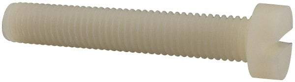 Made in USA - M10x1.50 Metric Coarse, 60mm Length Under Head Slotted Drive Machine Screw - Cheese Head, Grade 6/6 Nylon, Uncoated, Without Washer - Benchmark Tooling