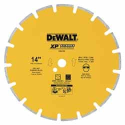 DeWALT - 14" Diam, 1" Arbor Hole Diam, Wet & Dry Cut Saw Blade - Diamond-Tipped, Standard Round Arbor - Benchmark Tooling