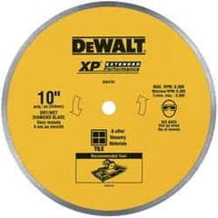 DeWALT - 10" Diam, 5/8" Arbor Hole Diam, Wet & Dry Cut Saw Blade - Diamond-Tipped, Standard Round Arbor - Benchmark Tooling