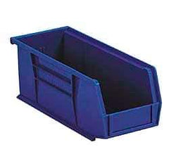 Akro-Mils - 50 Lb. Load Capacity, 10-7/8" Deep, Blue Polymer Hopper Stacking Bin - 5" High x 11" Wide x 10-7/8" Long - Benchmark Tooling