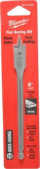 Milwaukee Tool - 5/8", 1/4" Straight Shank, Bright Finish, Carbon Steel, Spade Blade Drill Bit - 2 Spurs, 6-3/8" Overall Length, Wire Fishing Hole - Benchmark Tooling