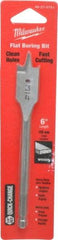 Milwaukee Tool - 3/4", 1/4" Straight Shank, Bright Finish, Carbon Steel, Spade Blade Drill Bit - 2 Spurs, 6-3/8" Overall Length, Wire Fishing Hole - Benchmark Tooling