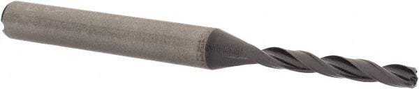 Kennametal - 3mm 140° Solid Carbide Jobber Drill - TiAlN Finish, Right Hand Cut, Spiral Flute, Straight Shank, 66mm OAL, Standard Point - Benchmark Tooling