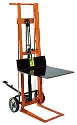Wesco Industrial Products - 750 Lb Capacity, 54" Lift Height, Hydraulic Platform Base Manually Operated Lift - 54" Minimum Operating Height - Benchmark Tooling
