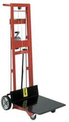 Wesco Industrial Products - 750 Lb Capacity, 54" Lift Height, Winch Platform Base Manually Operated Lift - 54" Minimum Operating Height - Benchmark Tooling