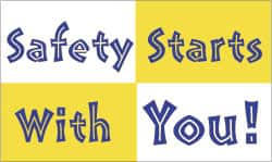 NMC - Safety Starts with You!, 60 Inch Long x 36 Inch High, Safety Banner - Polyethylene, English, Printed on 1 Side - Benchmark Tooling