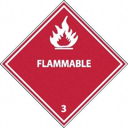 NMC - Flammable DOT Shipping Label - 4" High x 4" Wide - Benchmark Tooling