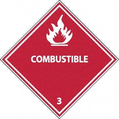 NMC - Combustible DOT Shipping Label - 4" High x 4" Wide - Benchmark Tooling