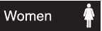 NMC - Women, 10" Wide x 3" High, Plastic Sign - English, White on Black, Wall Mount - Benchmark Tooling
