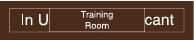 NMC - Training Room in Use/Vacant, 10" Wide x 2" High, Plastic Sign - English, White on Gray, Wall Mount - Benchmark Tooling