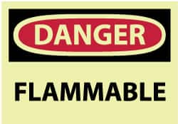 NMC - Danger - Flammable, Pressure Sensitive Vinyl Fire Sign - 5" Wide x 3" High - Benchmark Tooling